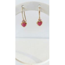 Παιδικά Σκουλαρίκια Χρυσά με Σμάλτο - Κόκκινη καρδιά (KID161)